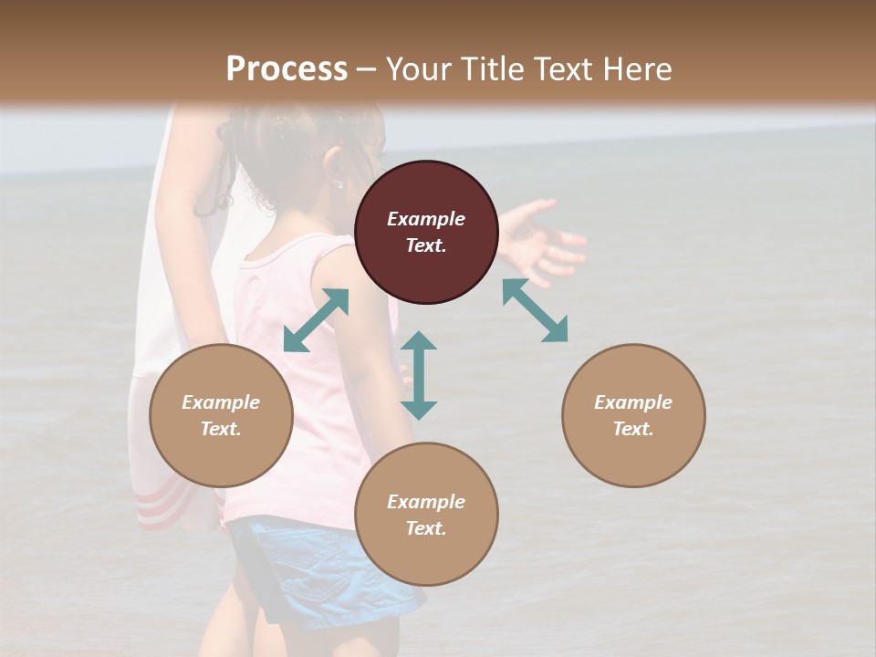 Two Girls Standing On The Shore Of Lake Michigan PowerPoint Template