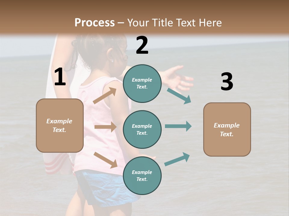 Two Girls Standing On The Shore Of Lake Michigan PowerPoint Template