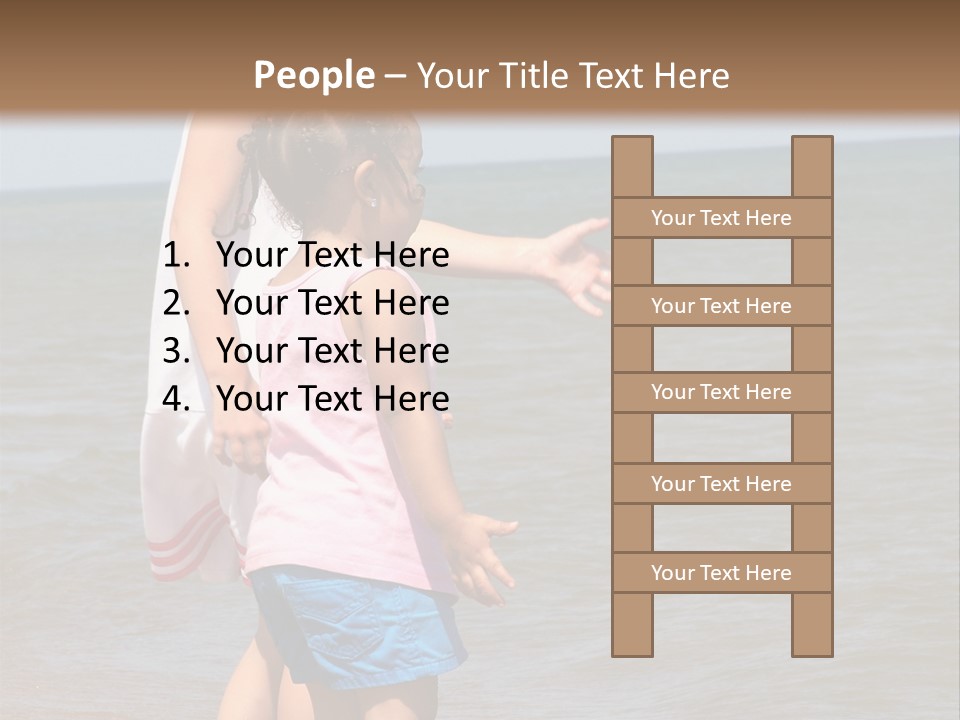 Two Girls Standing On The Shore Of Lake Michigan PowerPoint Template