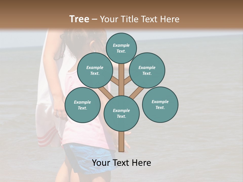 Two Girls Standing On The Shore Of Lake Michigan PowerPoint Template