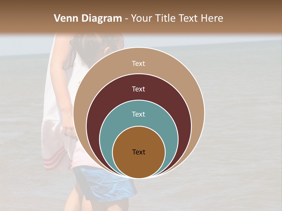 Two Girls Standing On The Shore Of Lake Michigan PowerPoint Template