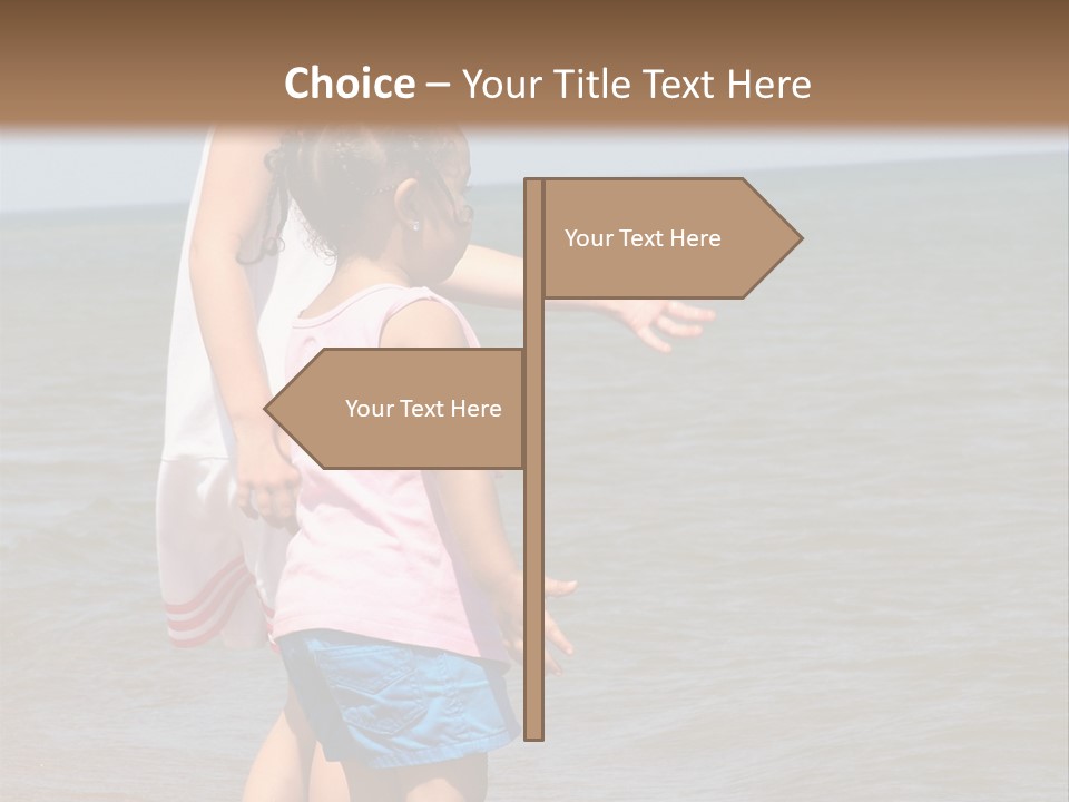 Two Girls Standing On The Shore Of Lake Michigan PowerPoint Template