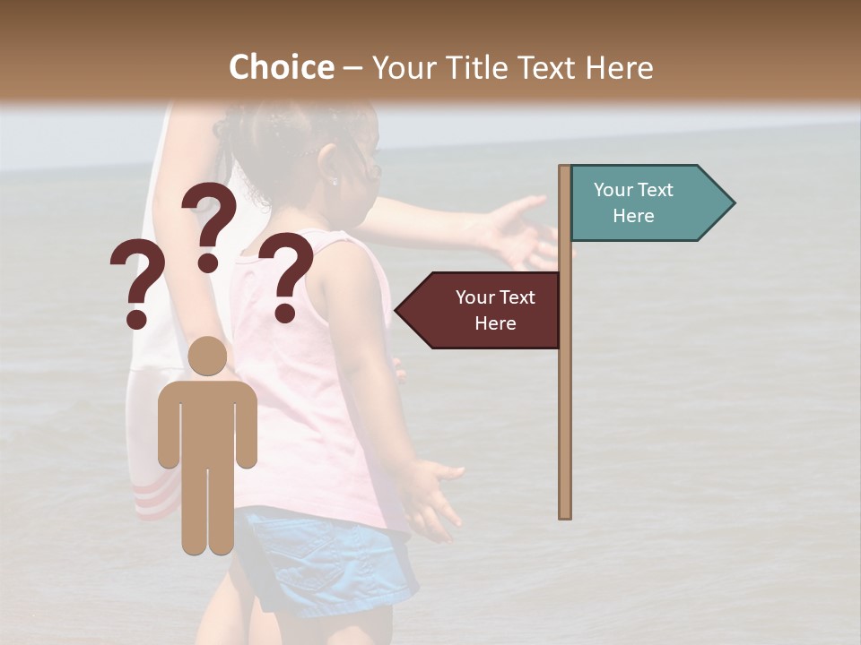 Two Girls Standing On The Shore Of Lake Michigan PowerPoint Template