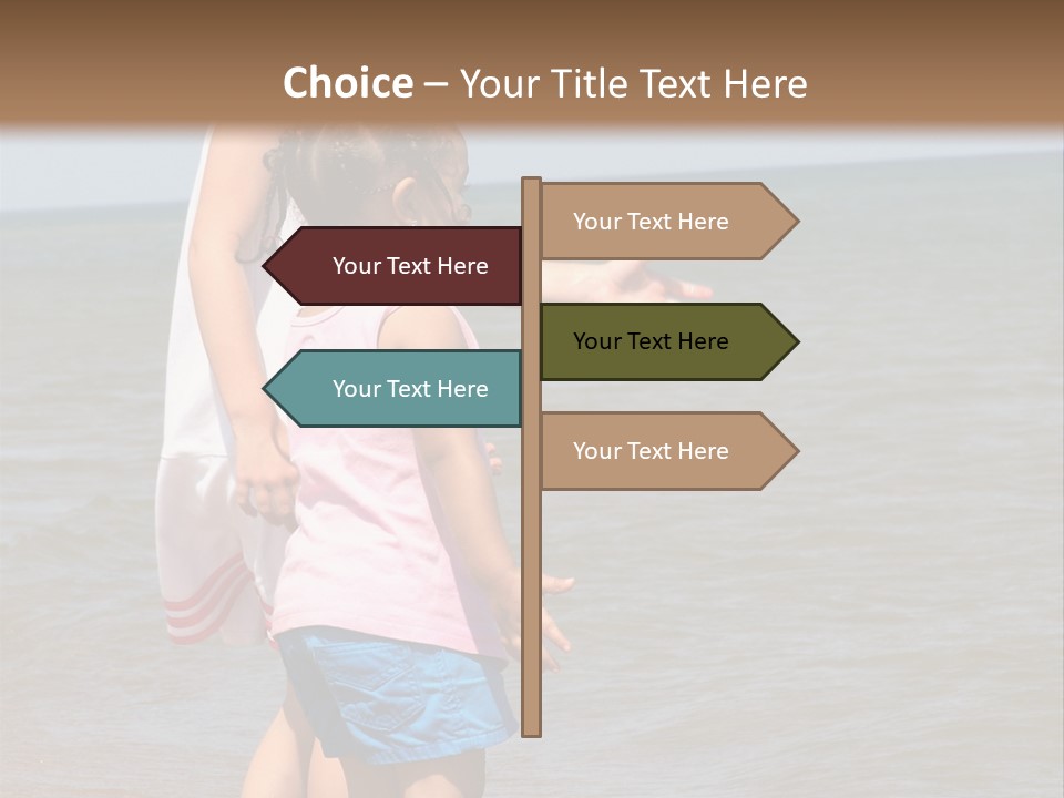 Two Girls Standing On The Shore Of Lake Michigan PowerPoint Template