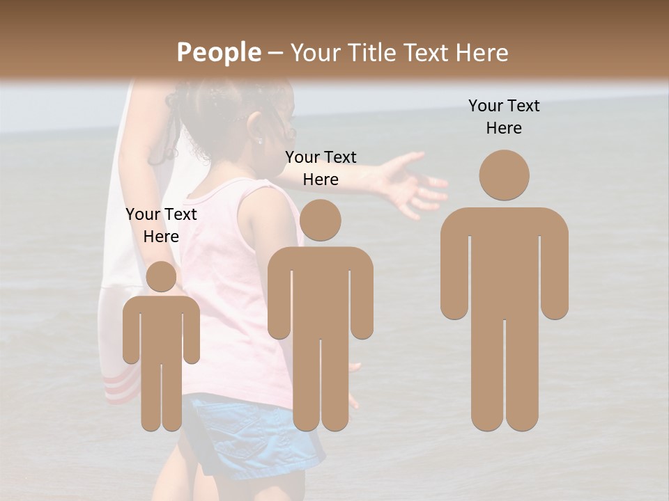 Two Girls Standing On The Shore Of Lake Michigan PowerPoint Template