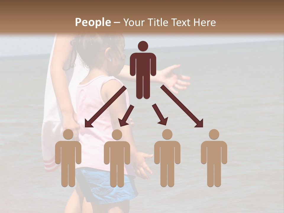 Two Girls Standing On The Shore Of Lake Michigan PowerPoint Template