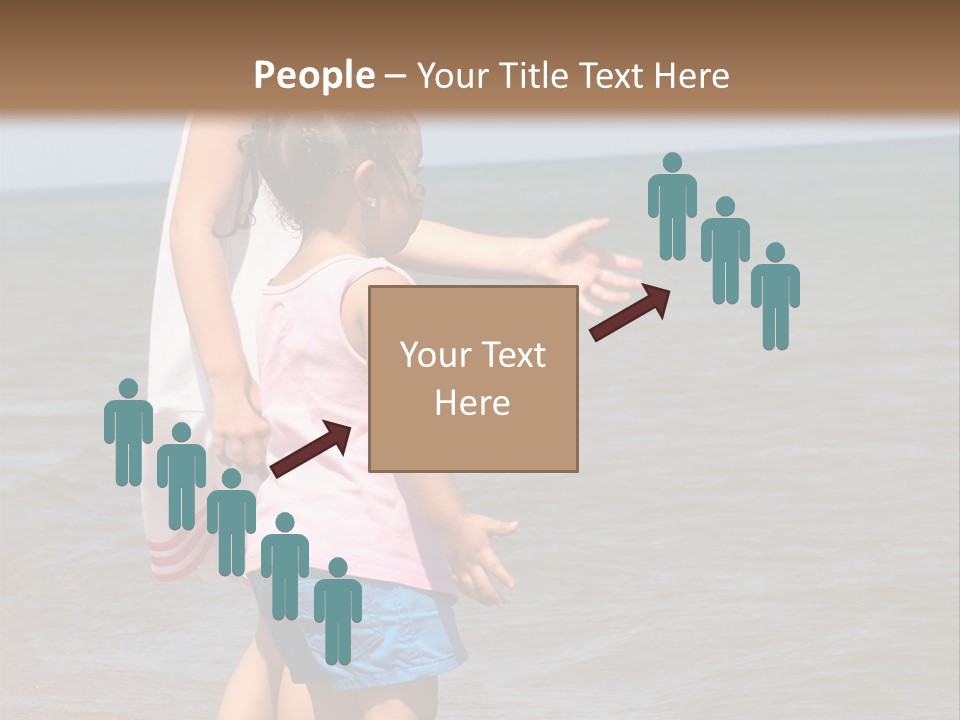 Two Girls Standing On The Shore Of Lake Michigan PowerPoint Template