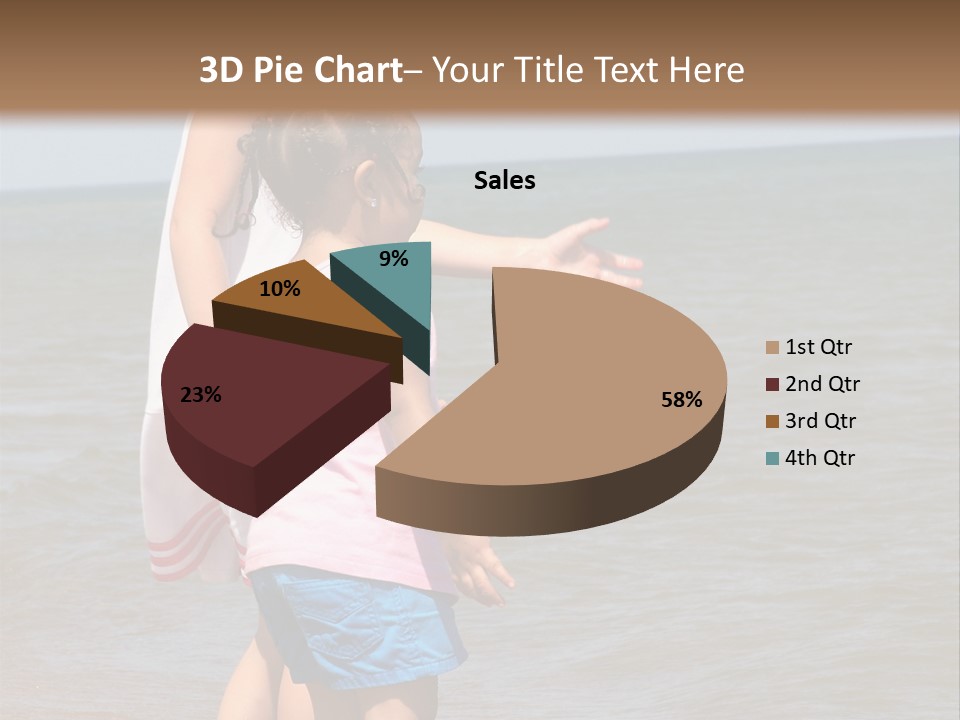 Two Girls Standing On The Shore Of Lake Michigan PowerPoint Template