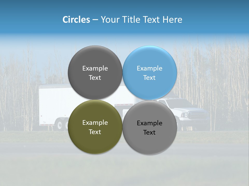 Heavy Duty Pickup Truck And Trailer PowerPoint Template