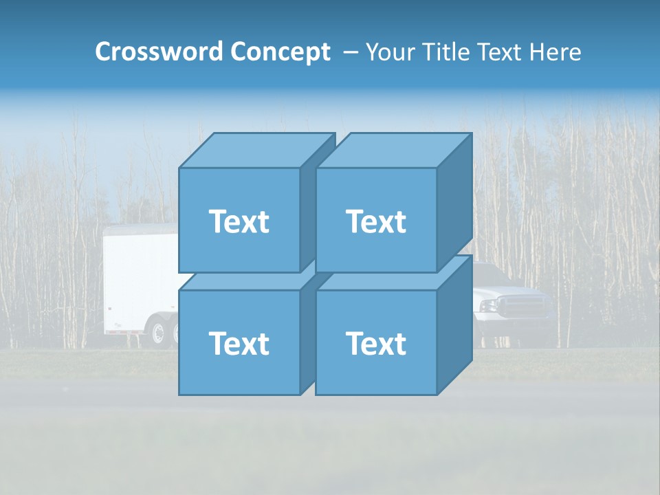 Heavy Duty Pickup Truck And Trailer PowerPoint Template