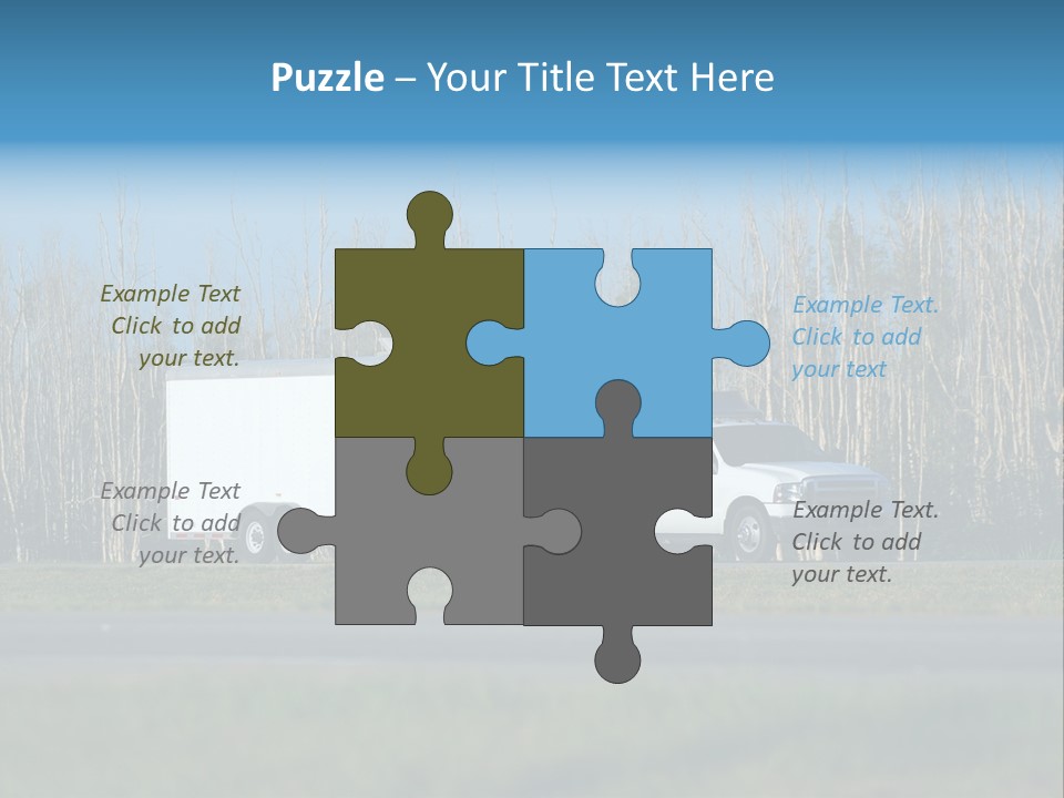 Heavy Duty Pickup Truck And Trailer PowerPoint Template