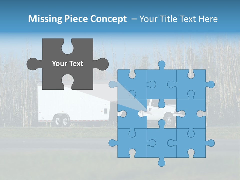 Heavy Duty Pickup Truck And Trailer PowerPoint Template