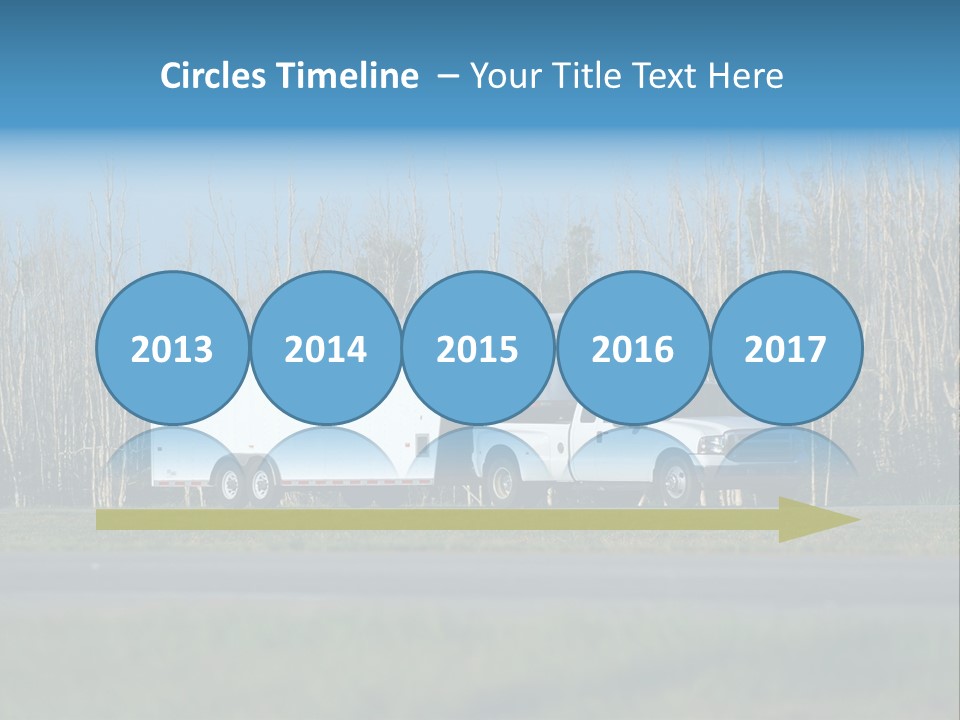 Heavy Duty Pickup Truck And Trailer PowerPoint Template