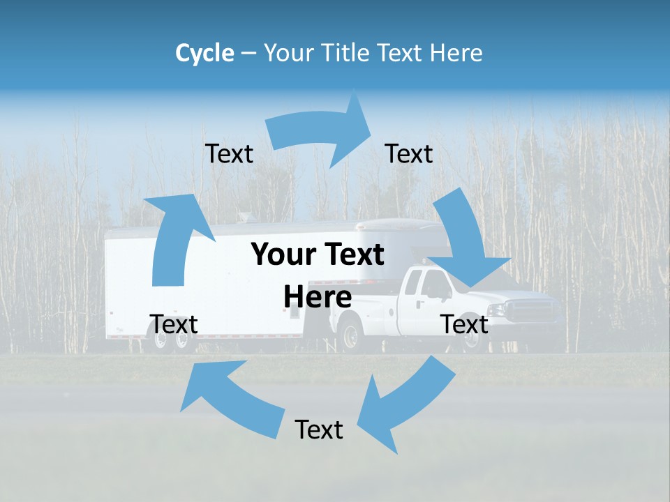 Heavy Duty Pickup Truck And Trailer PowerPoint Template