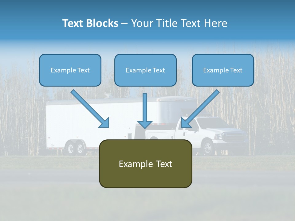 Heavy Duty Pickup Truck And Trailer PowerPoint Template