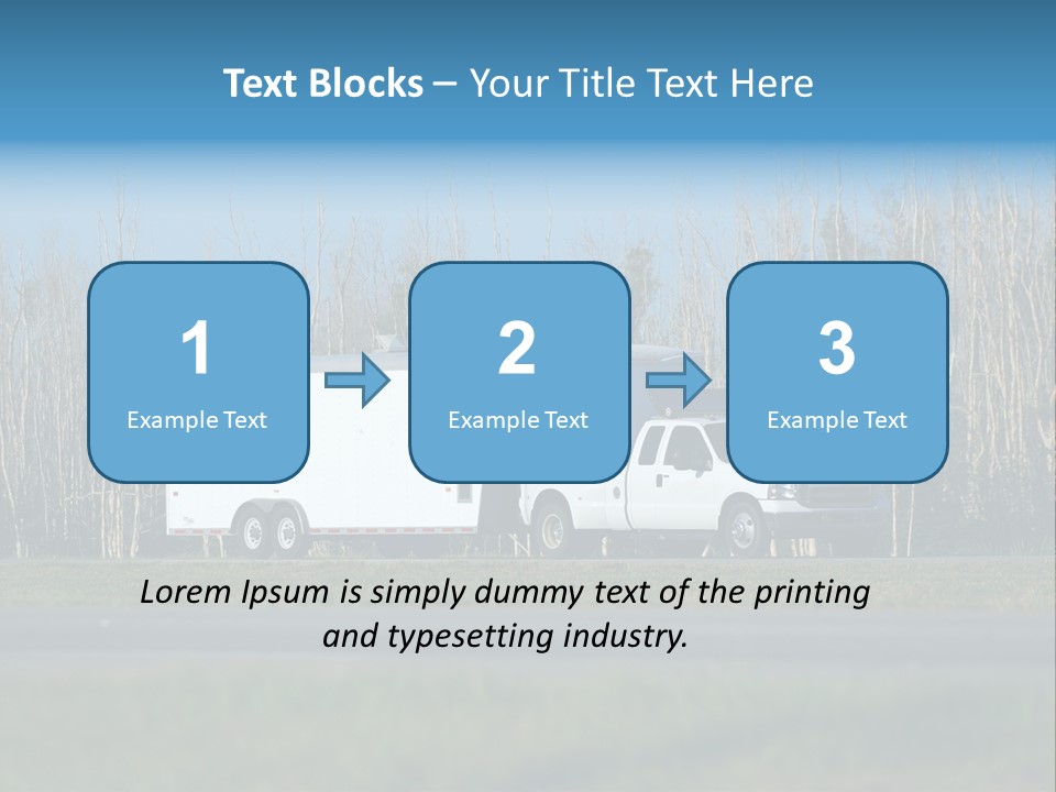 Heavy Duty Pickup Truck And Trailer PowerPoint Template