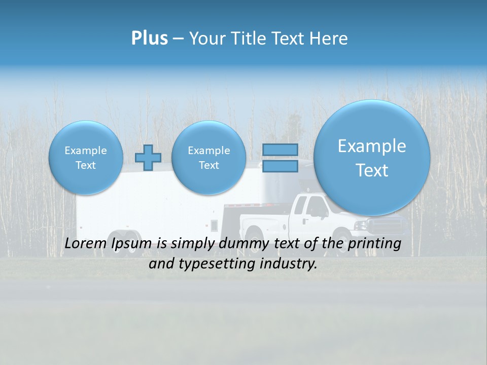 Heavy Duty Pickup Truck And Trailer PowerPoint Template