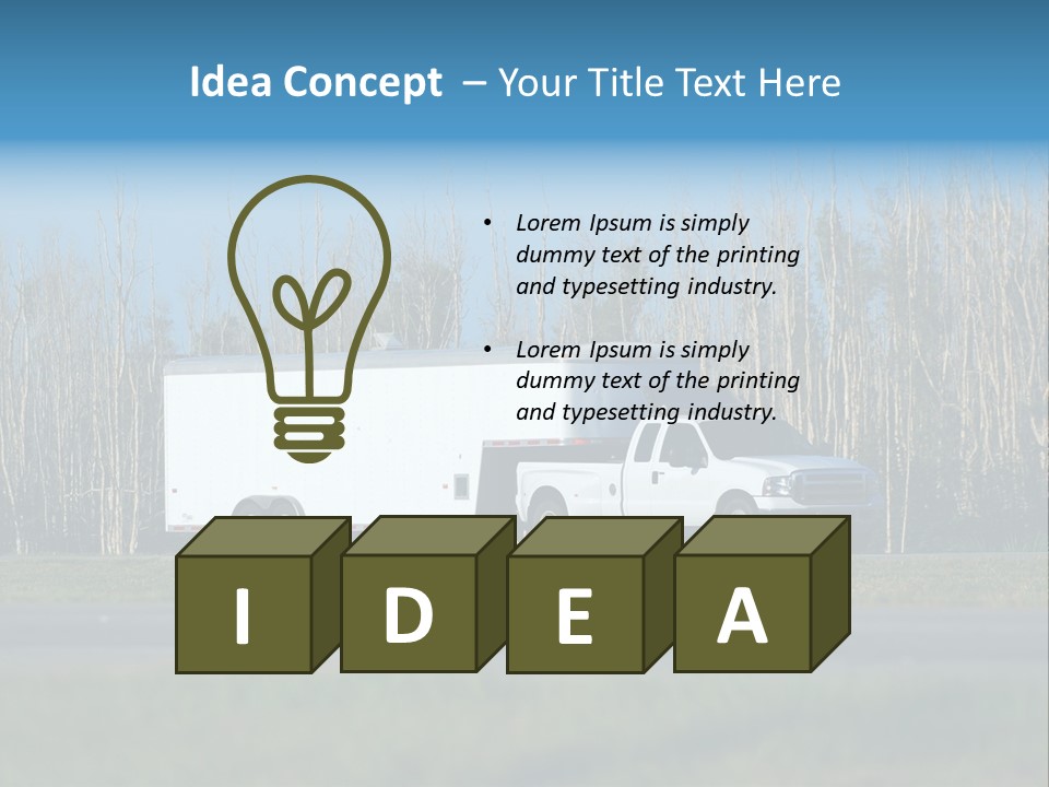 Heavy Duty Pickup Truck And Trailer PowerPoint Template