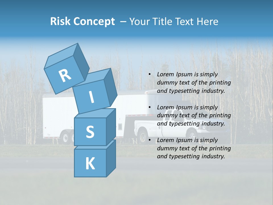 Heavy Duty Pickup Truck And Trailer PowerPoint Template