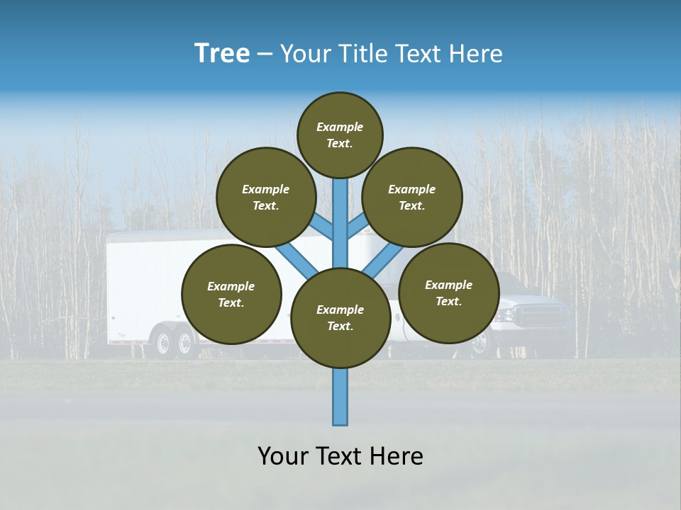 Heavy Duty Pickup Truck And Trailer PowerPoint Template