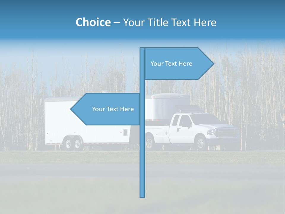 Heavy Duty Pickup Truck And Trailer PowerPoint Template