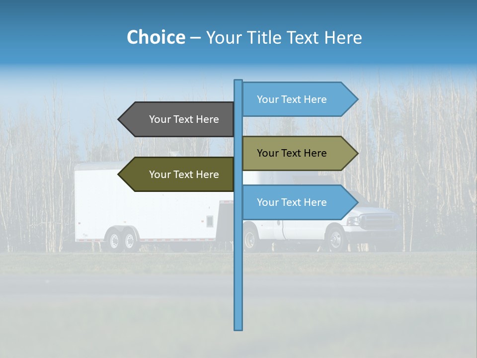 Heavy Duty Pickup Truck And Trailer PowerPoint Template