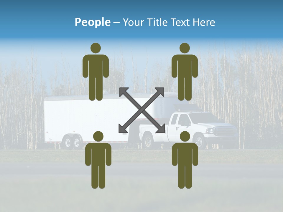 Heavy Duty Pickup Truck And Trailer PowerPoint Template