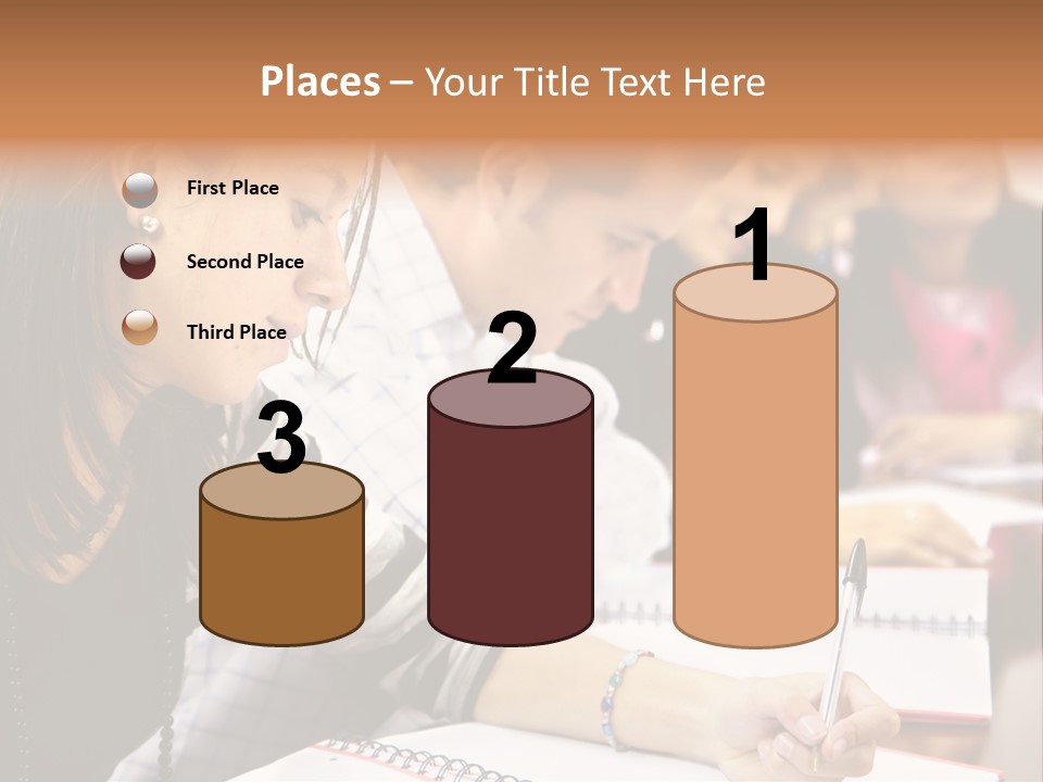 College Students In A Library Studying For Their Exams PowerPoint Template