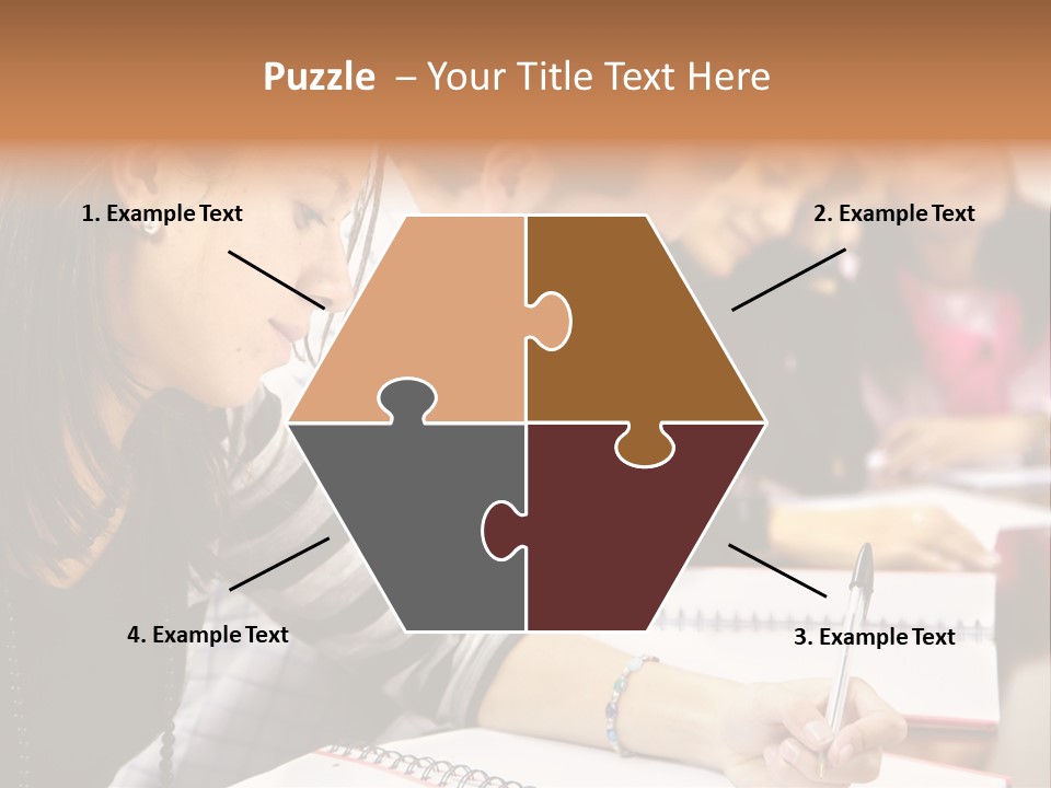 College Students In A Library Studying For Their Exams PowerPoint Template