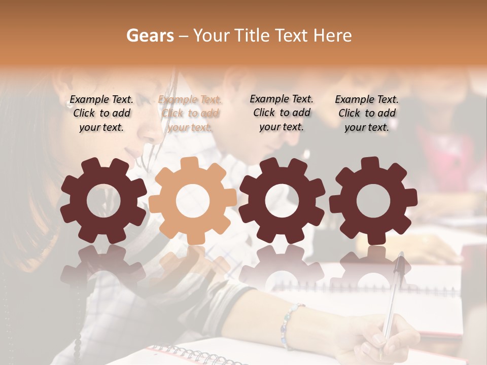 College Students In A Library Studying For Their Exams PowerPoint Template