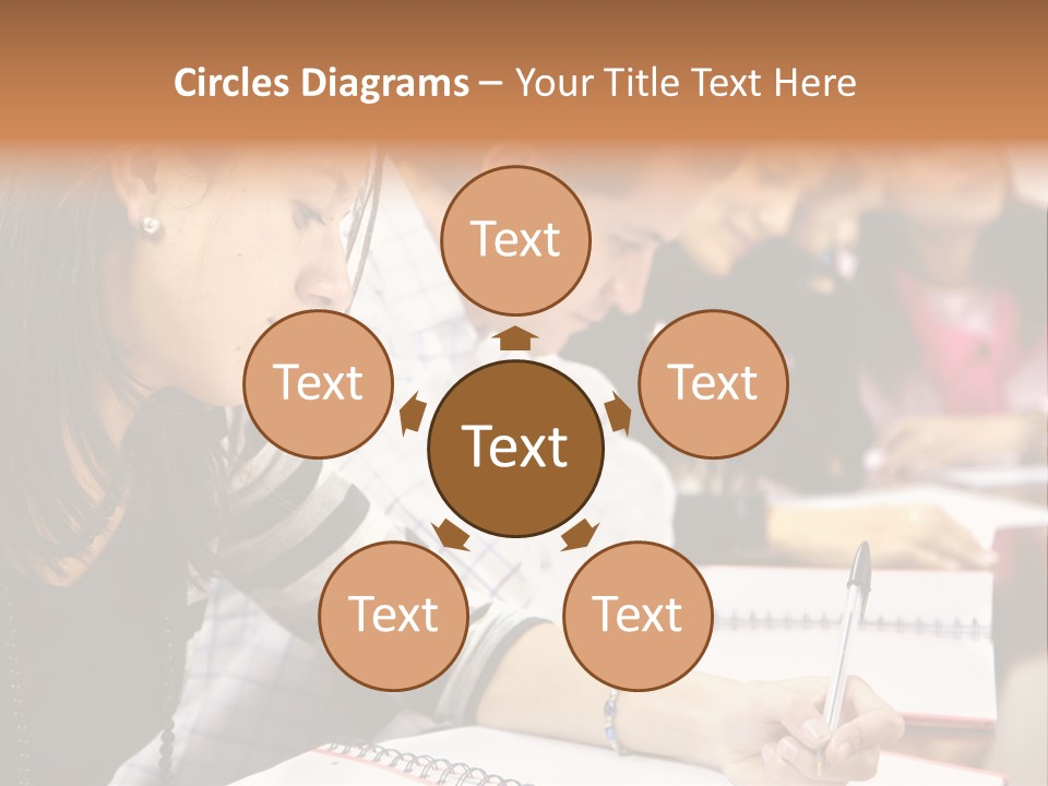 College Students In A Library Studying For Their Exams PowerPoint Template