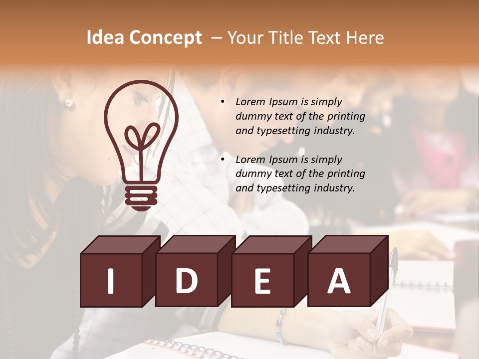 College Students In A Library Studying For Their Exams PowerPoint Template