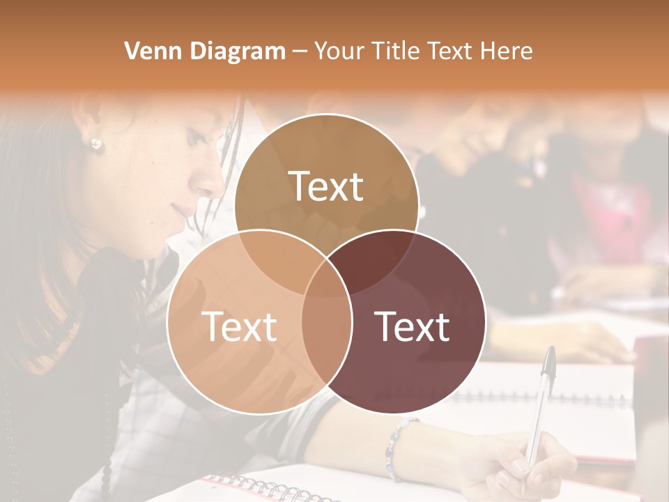 College Students In A Library Studying For Their Exams PowerPoint Template