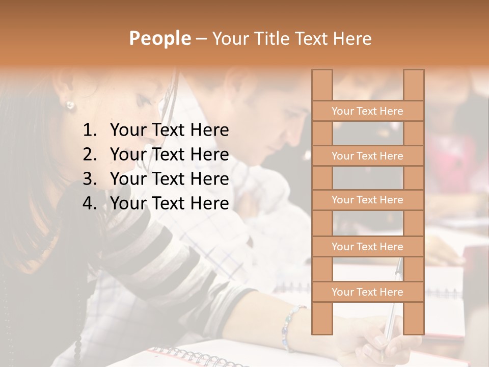College Students In A Library Studying For Their Exams PowerPoint Template