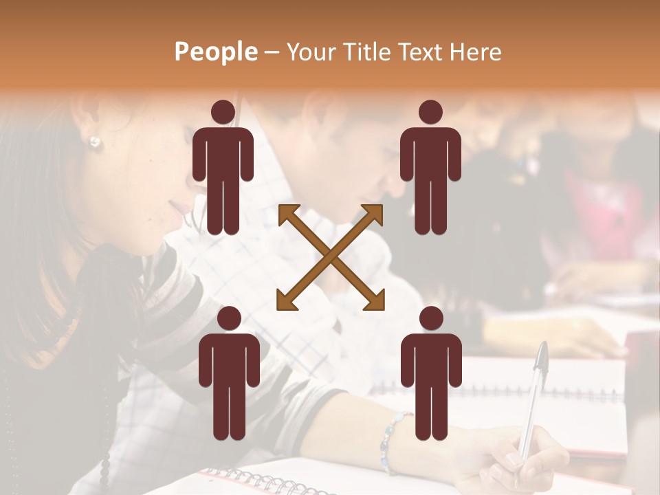 College Students In A Library Studying For Their Exams PowerPoint Template