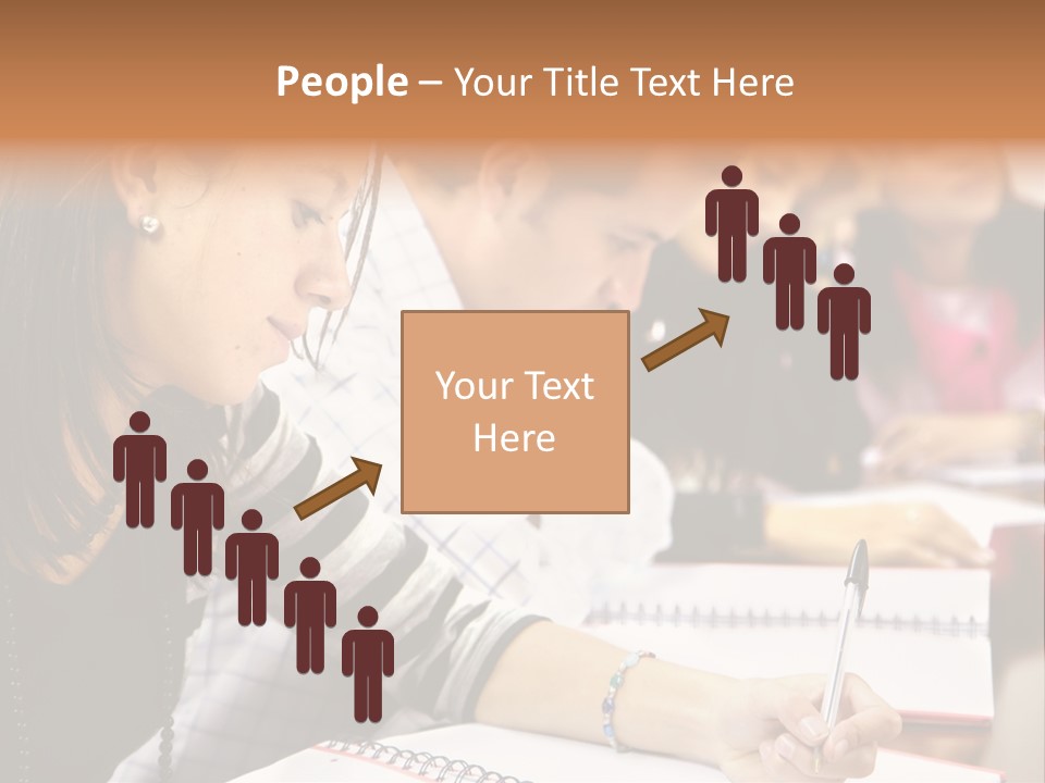 College Students In A Library Studying For Their Exams PowerPoint Template