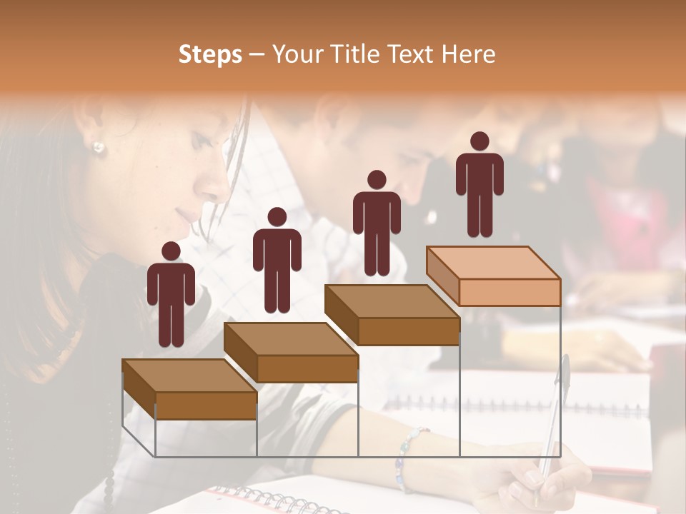 College Students In A Library Studying For Their Exams PowerPoint Template