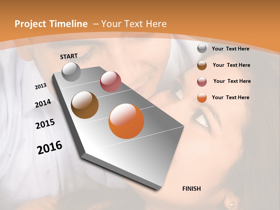 Beautiful Couple In Love Outdoors Looking At Each Other PowerPoint Template