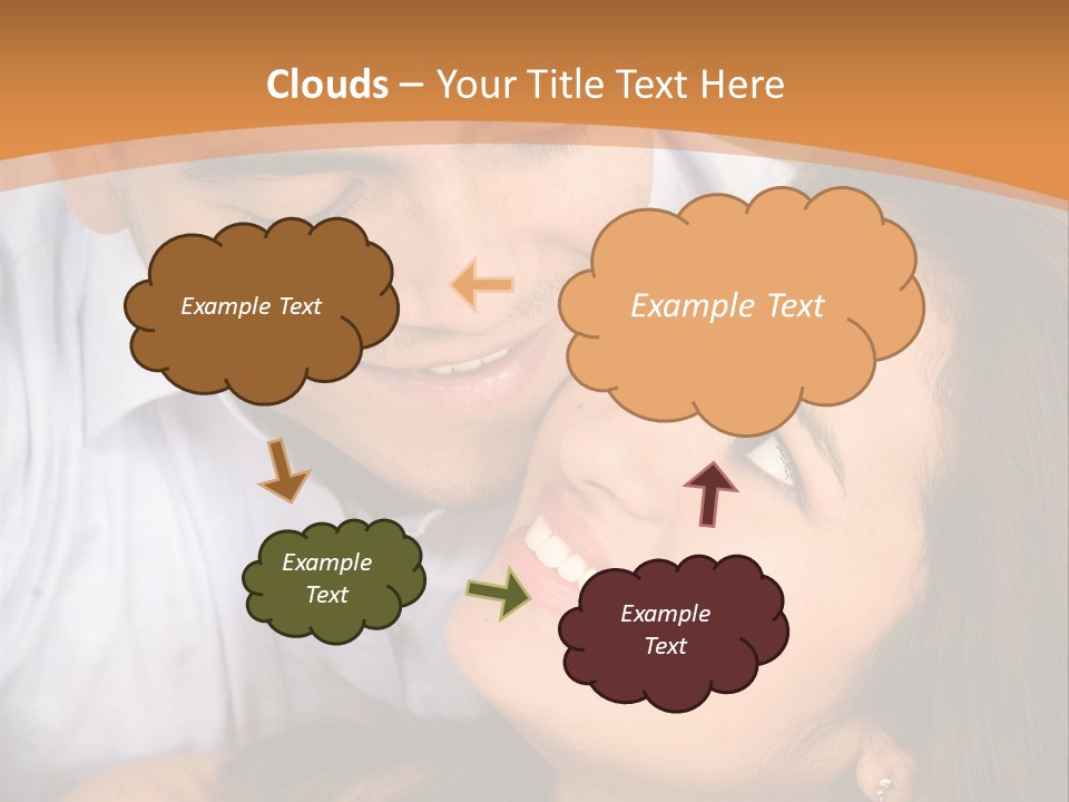 Beautiful Couple In Love Outdoors Looking At Each Other PowerPoint Template