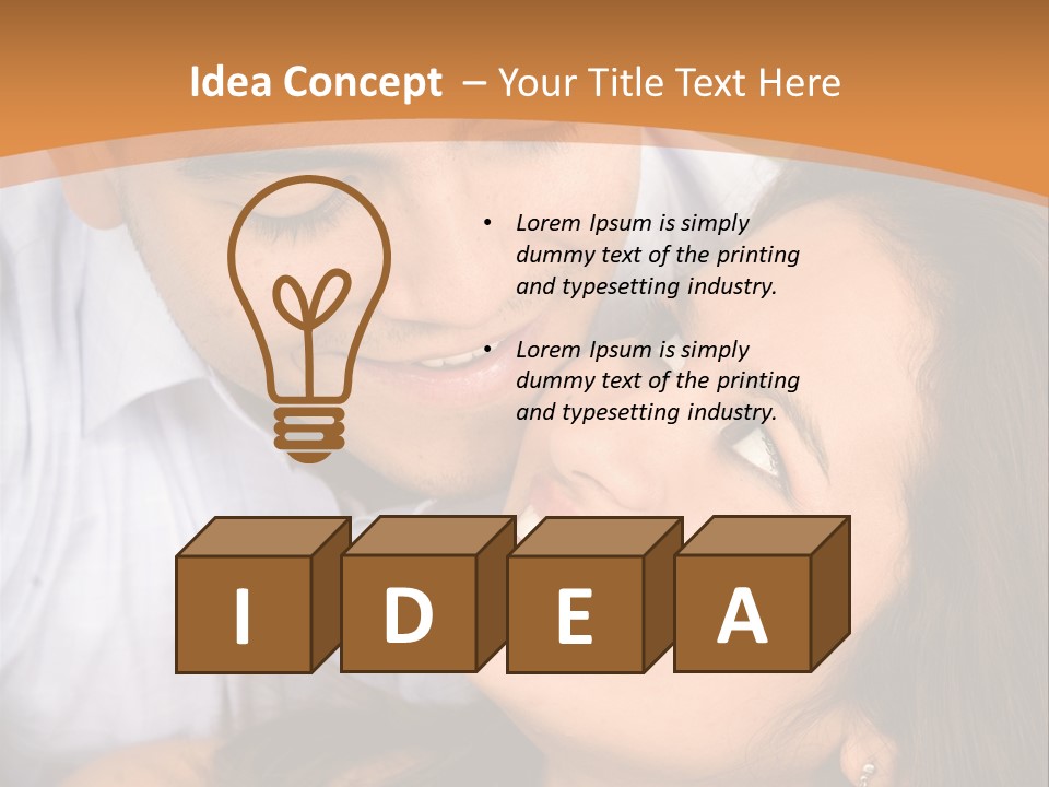 Beautiful Couple In Love Outdoors Looking At Each Other PowerPoint Template