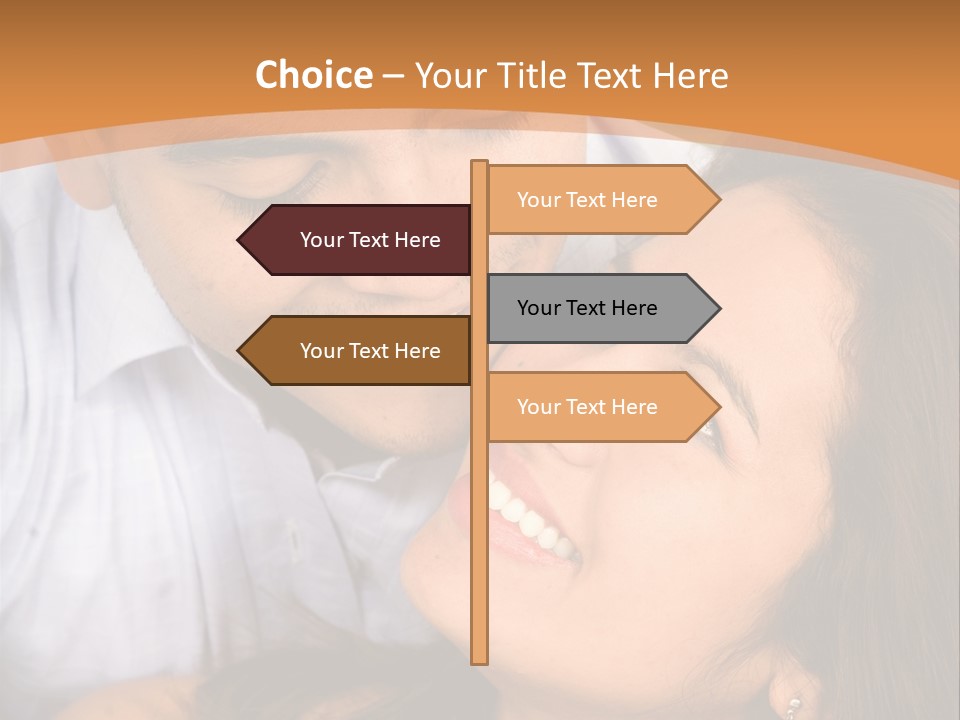 Beautiful Couple In Love Outdoors Looking At Each Other PowerPoint Template