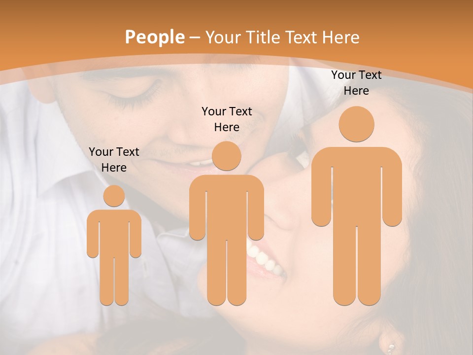 Beautiful Couple In Love Outdoors Looking At Each Other PowerPoint Template