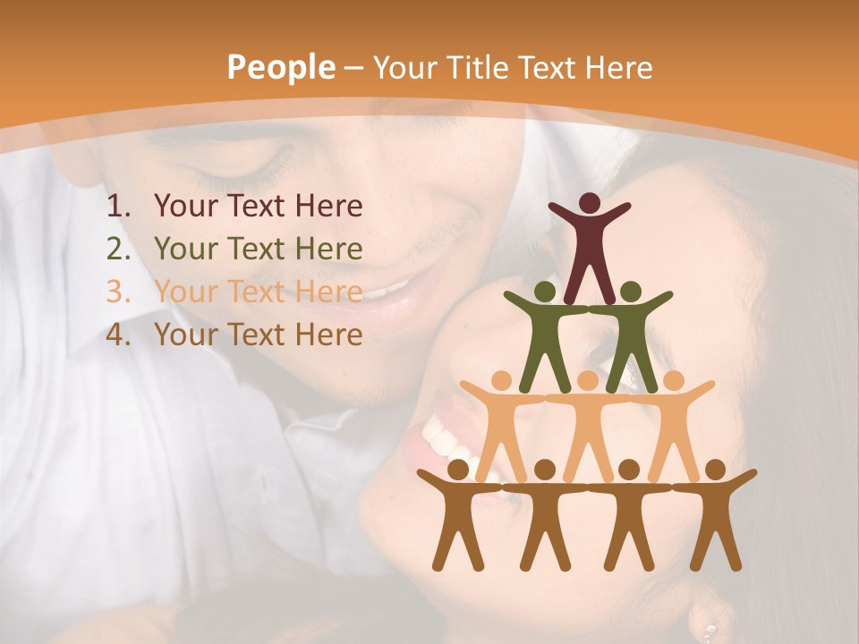 Beautiful Couple In Love Outdoors Looking At Each Other PowerPoint Template