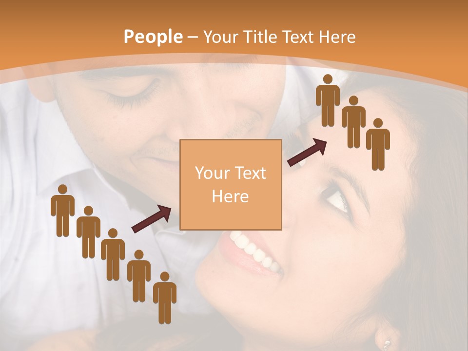 Beautiful Couple In Love Outdoors Looking At Each Other PowerPoint Template