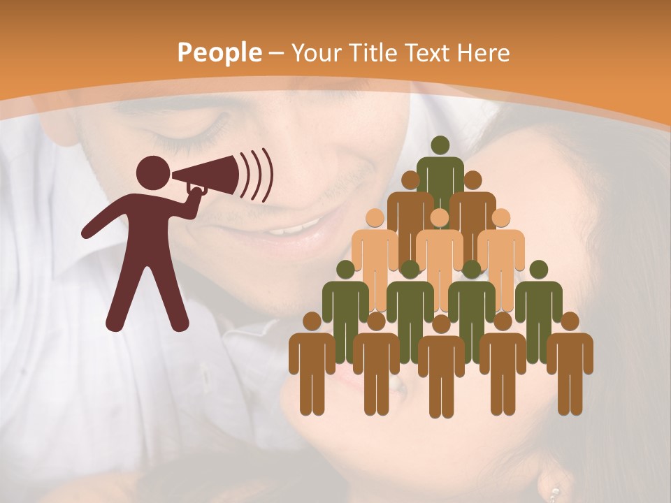 Beautiful Couple In Love Outdoors Looking At Each Other PowerPoint Template