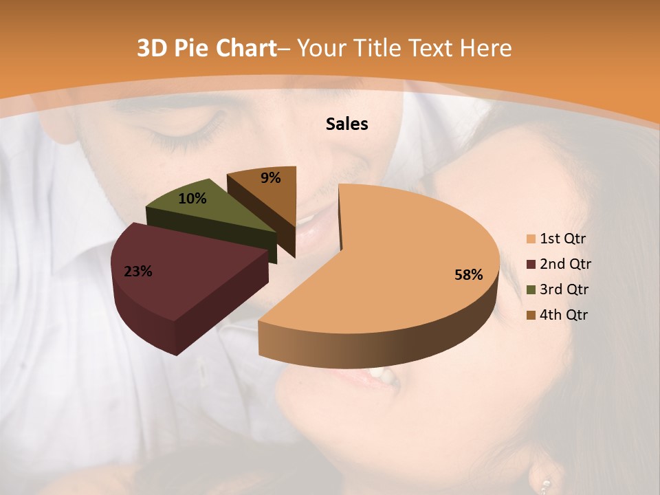 Beautiful Couple In Love Outdoors Looking At Each Other PowerPoint Template