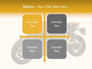 A Yellow And Black Motorcycle On A White Background PowerPoint Template