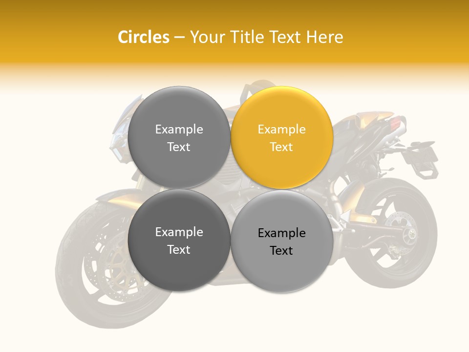 A Yellow And Black Motorcycle On A White Background PowerPoint Template