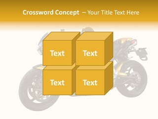 A Yellow And Black Motorcycle On A White Background PowerPoint Template