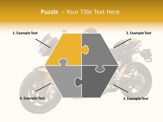 A Yellow And Black Motorcycle On A White Background PowerPoint Template